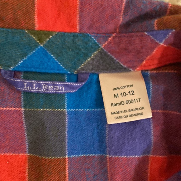 ❤️❤️Kids L.L Bean plaid shirt M 10-12 great condition! - Picture 2 of 5